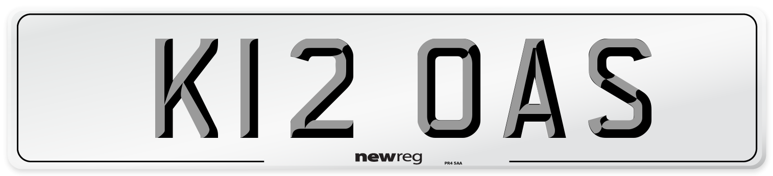 K12 OAS Number Plate from New Reg